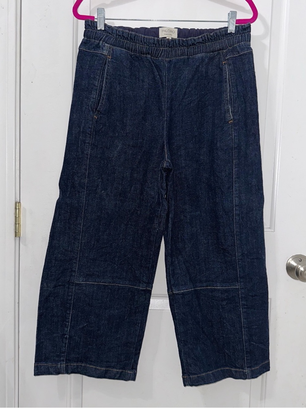 Pilcro Izzie Relaxed Pull On Barrel Jeans Medium Petite - Picture 3 of 6